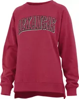 Pressbox Women's Arkansas Razorbacks Cardinal Michelin Twisted Crew Pullover Sweatshirt