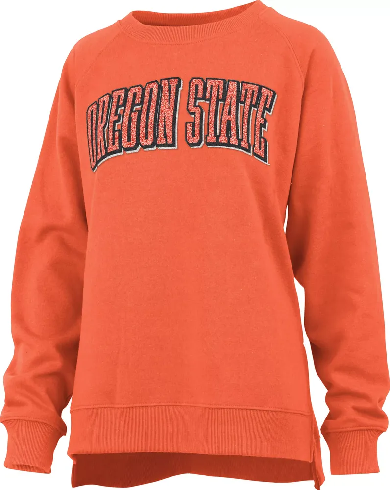 Pressbox Women's Oregon State Beavers Orange Michelin Twisted Crew Pullover Sweatshirt