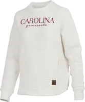 Pressbox Women's South Carolina Gamecocks Ivory Bubble Knit Crew Pullover Sweatshirt