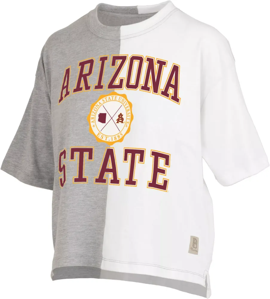 Pressbox Women's Arizona State Sun Devils Grey & White Half and T-Shirt