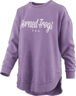 Pressbox Women's TCU Horned Frogs Purple Vintage Crew Pullover Sweatshirt