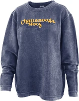 Pressbox Women's Chattanooga Mocs Navy Easy Corded Crew Neck Sweatshirt