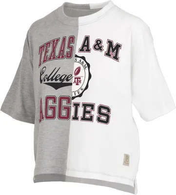 Pressbox Women's Texas A&M Aggies Grey & White Half and T-Shirt