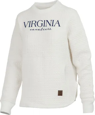 Pressbox Women's Virginia Cavaliers Ivory Bubble Knit Crew Pullover Sweatshirt