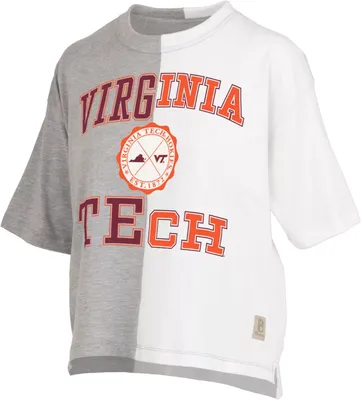 Pressbox Women's Virginia Tech Hokies Grey & White Half and T-Shirt