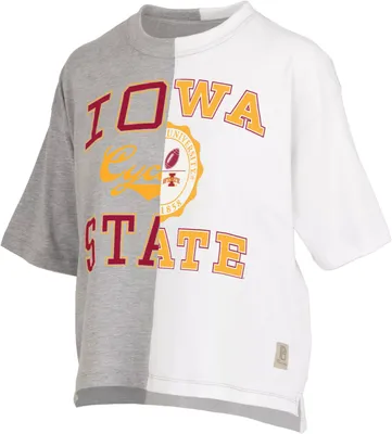 Pressbox Women's Iowa State Cyclones Grey & White Half and T-Shirt
