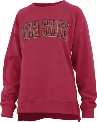 Pressbox Women's Iowa State Cyclones Cardinal Michelin Twisted Crew Pullover Sweatshirt