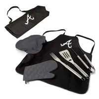 Picnic Time Atlanta Braves Apron Tote Pro Grill Set