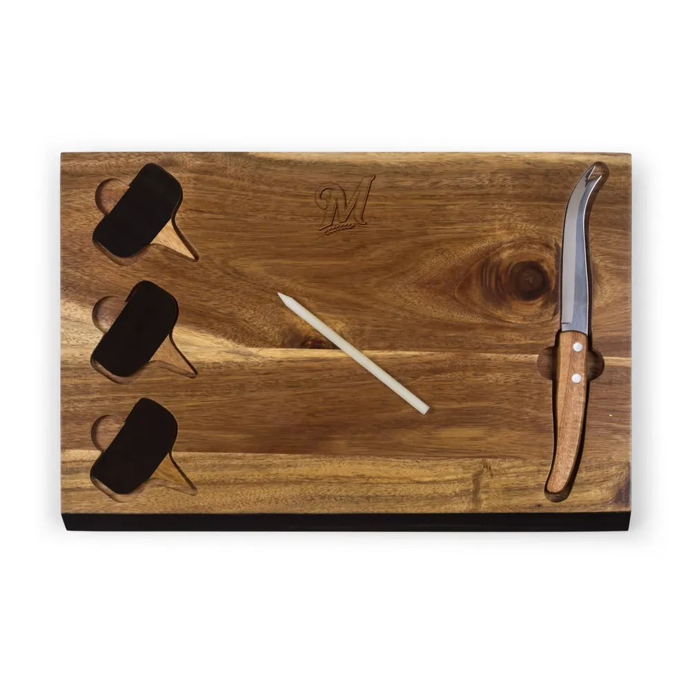 Picnic Time Milwaukee Brewers Delio Cutting Board and Knife Set