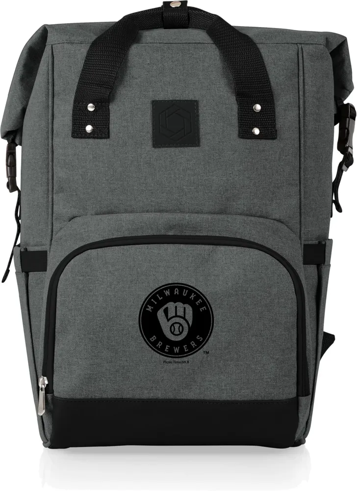 Picnic Time Milwaukee Brewers OTG Roll-Top Cooler Backpack