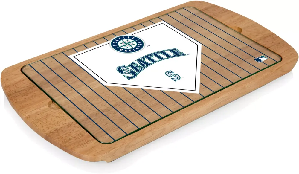 Picnic Time Seattle Mariners Glass Top Serving Tray