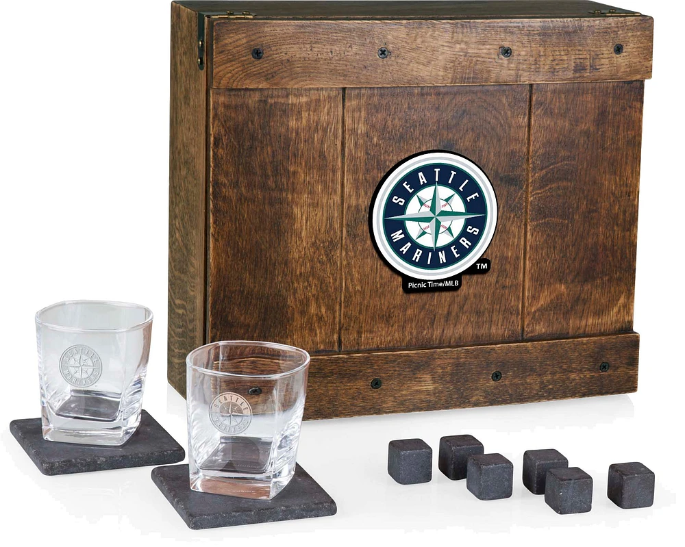 Picnic Time Seattle Mariners Whiskey Box Gift Set