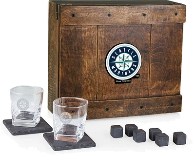 Picnic Time Seattle Mariners Whiskey Box Gift Set