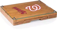 Picnic Time Washington Nationals Concerto Glass Top Cheese Board and Knife Set