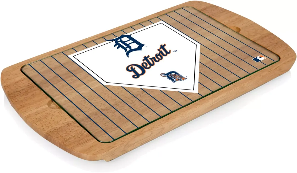 Picnic Time Detroit Tigers Glass Top Serving Tray