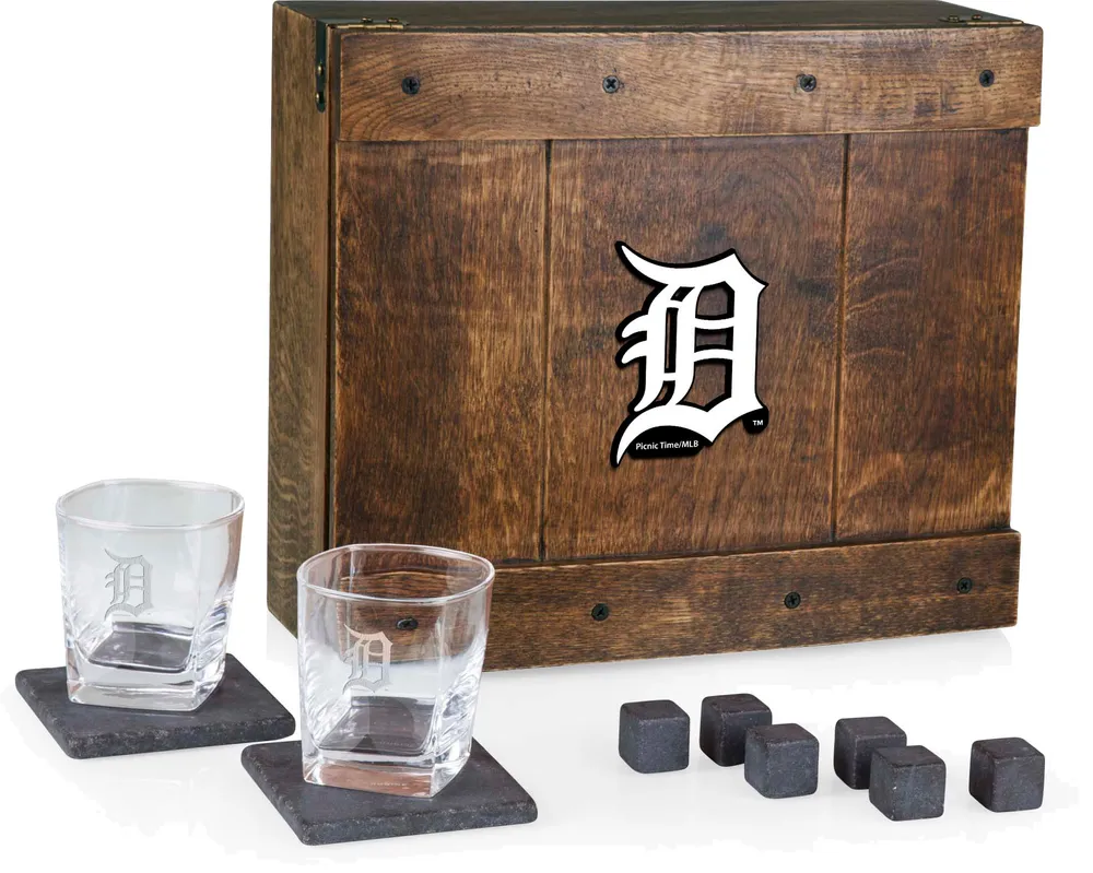 Picnic Time Detroit Tigers Whiskey Box Gift Set