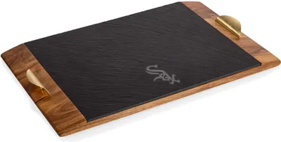 Picnic Time Chicago White Sox Acacia and Covina Slate Serving Tray