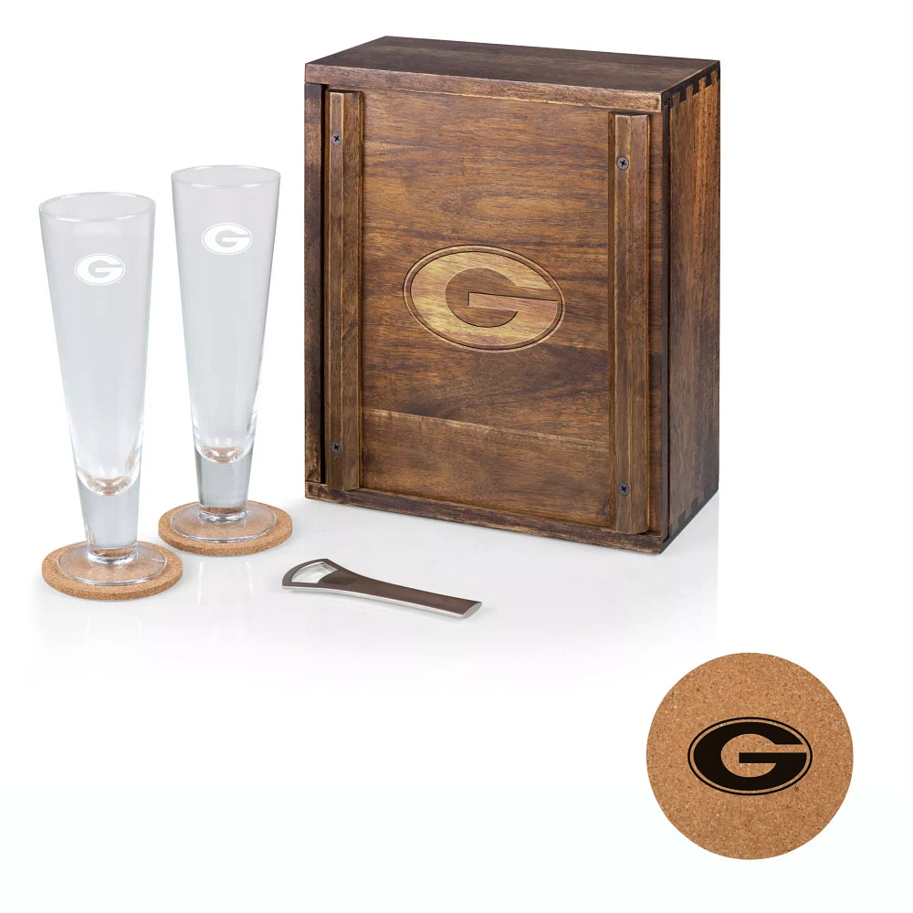 Picnic Time Georgia Bulldogs Pilsner Beer Glass Box Set