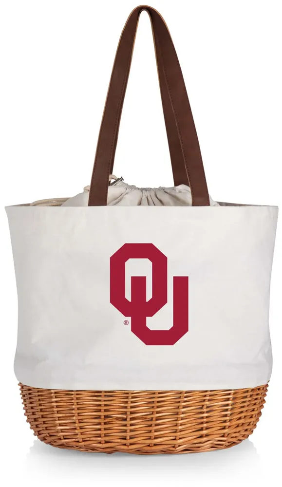 Picnic Time Oklahoma Sooners Canvas and Willow Basket Bag