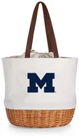 Picnic Time Michigan Wolverines Canvas and Willow Basket Bag