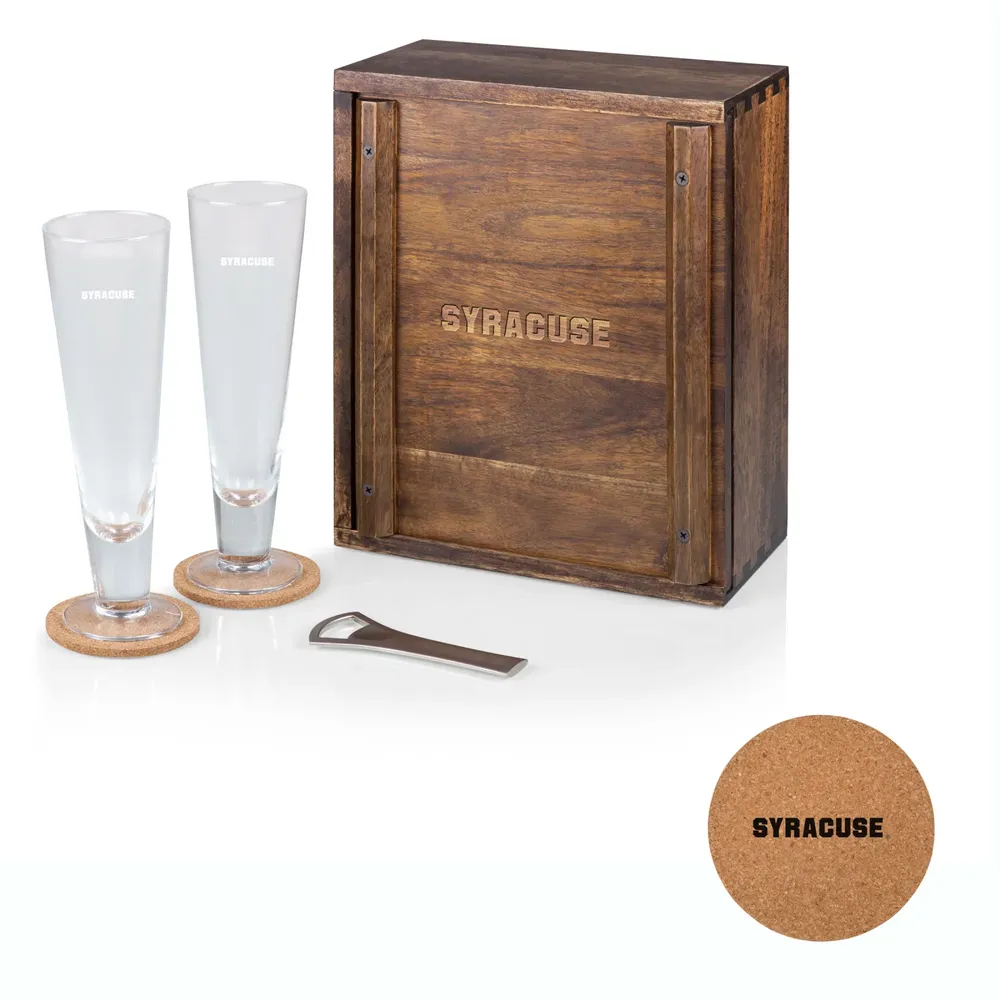 Picnic Time Syracuse Orange Pilsner Beer Glass Box Set