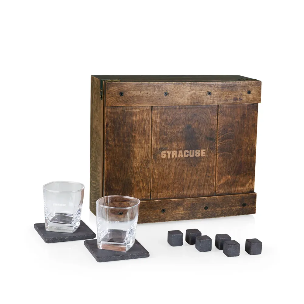 Picnic Time Syracuse Orange Whiskey Box Drink Set