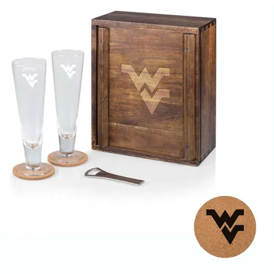 Picnic Time West Virginia Mountaineers Pilsner Beer Glass Box Set