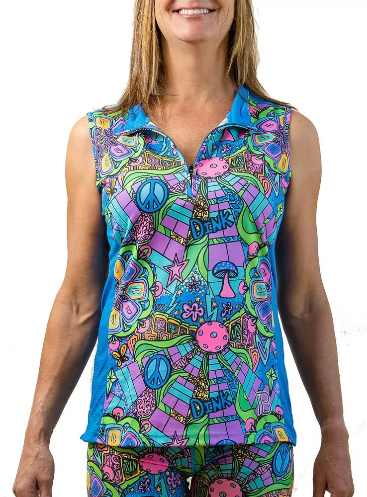 Pickleball Bella Women's Groovy 1/4 Zip Sleeveless