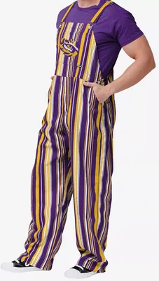FOCO Men's LSU Tigers Purple/Yellow Hyper Stripe Overalls