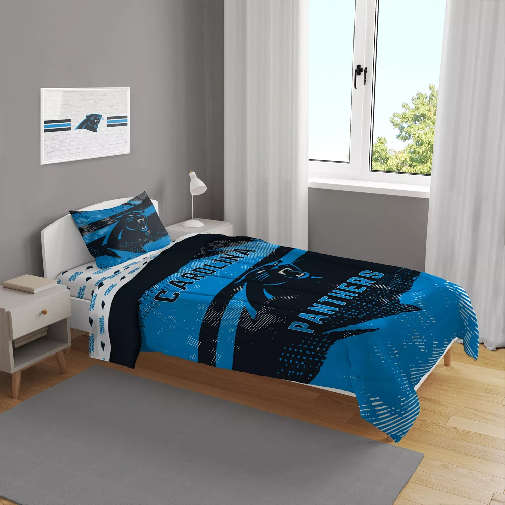 Pegasus Sports Carolina Panthers 4-Piece Twin Bedding Set