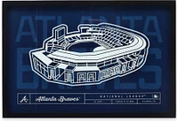 Open Road Brands Atlanta Braves Navy Stadium Glass Framed Sign