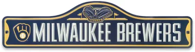 Open Road Brands Milwaukee Brewers Yellow Metal Street Sign