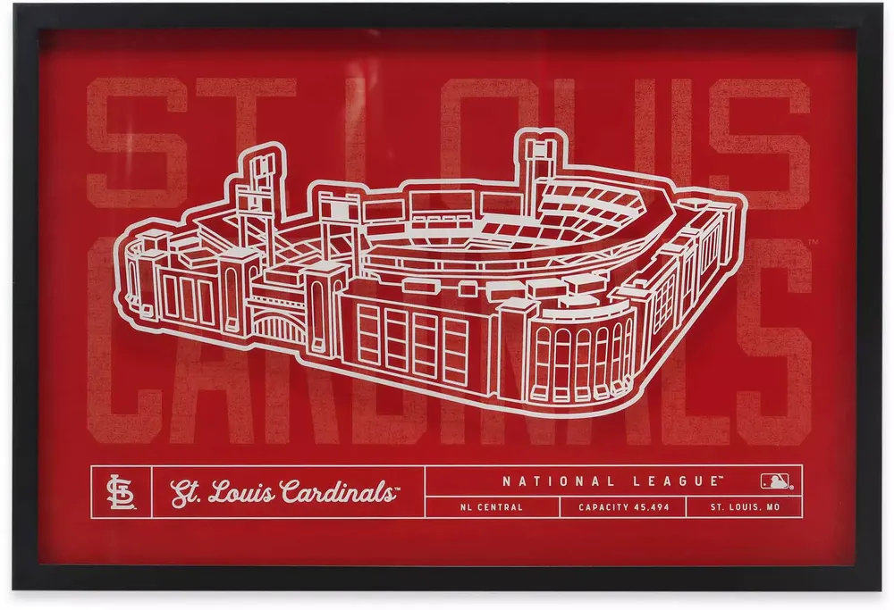 Open Road Brands St. Louis Cardinals Red Stadium Glass Framed Sign