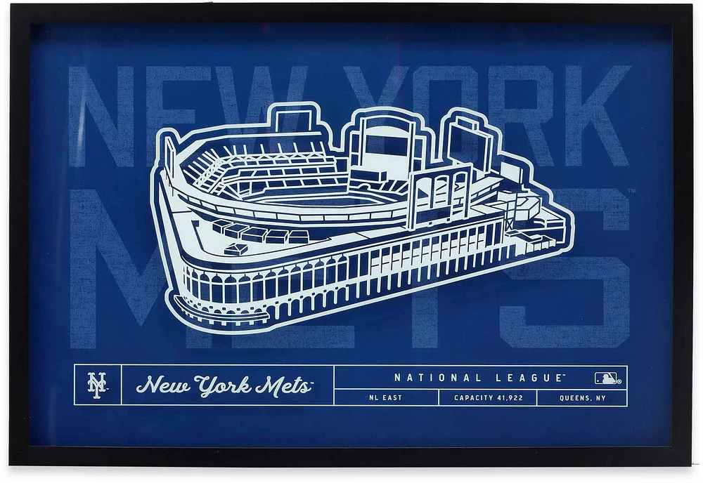 Open Road Brands New York Mets Royal Stadium Glass Framed Sign