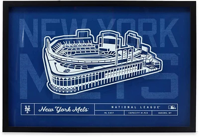 Open Road Brands New York Mets Royal Stadium Glass Framed Sign