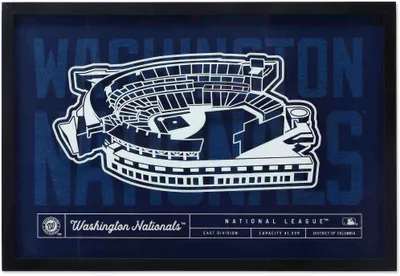 Open Road Brands Washington Nationals Navy Stadium Glass Framed Sign