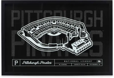 Open Road Brands Pittsburgh Pirates Black Stadium Glass Framed Sign