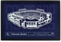 Open Road Brands Colorado Rockies Purple Stadium Glass Framed Sign