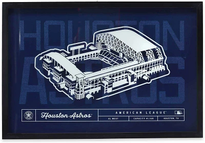 Open Road Brands Houston Astros Navy Stadium Glass Framed Sign