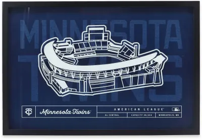 Open Road Brands Minnesota Twins Navy Stadium Glass Framed Sign