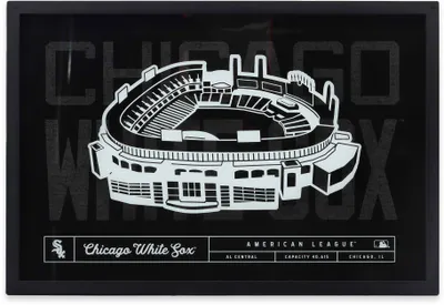 Open Road Brands Chicago White Sox Black Stadium Glass Framed Sign