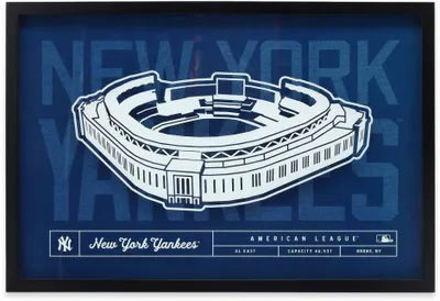 Open Road Brands New York Yankees Navy Stadium Glass Framed Sign