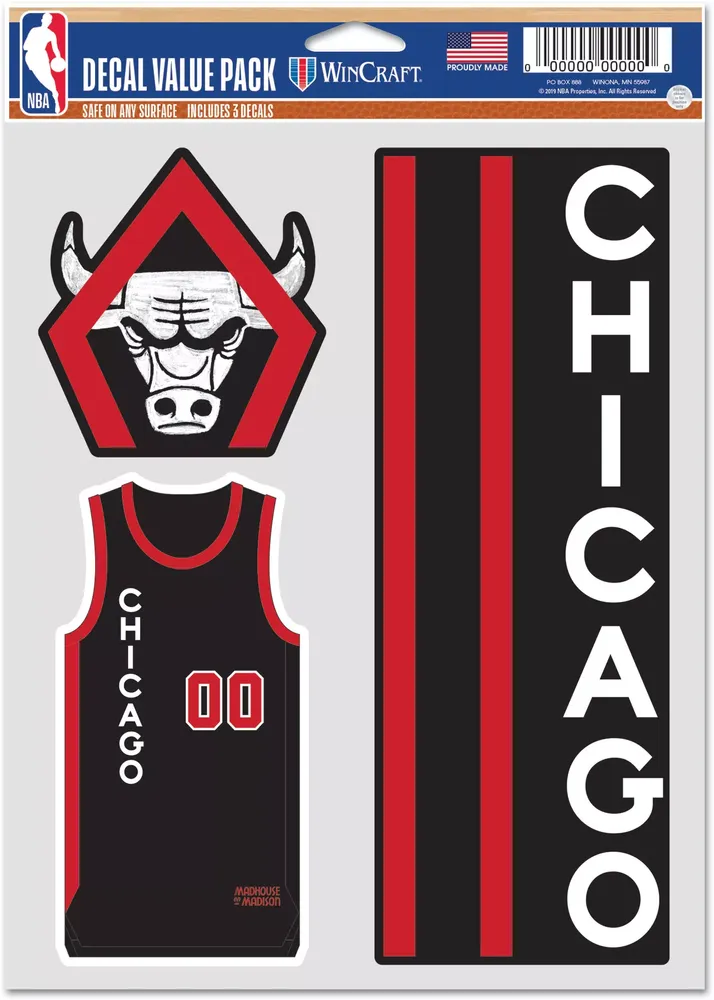 WinCraft 2023-24 City Edition Chicago Bulls 3pack Decal Stickers