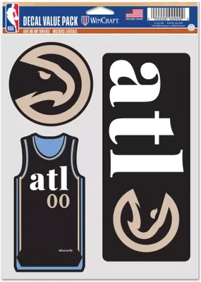 WinCraft 2023-24 City Edition Atlanta Hawks 3pack Decal Stickers