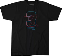 BreakingT Men's Miami Marlins Luis Arráez Black Graphic T-Shirt