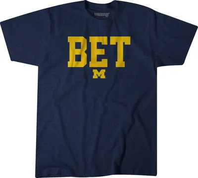 BreakingT Men's Michigan Wolverines Navy "Bet" T-Shirt