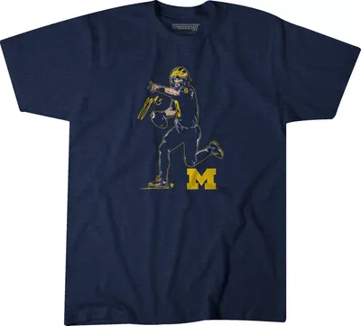 BreakingT Men's Michigan Wolverines Blue J.J. McCarthy Star T-Shirt