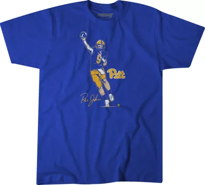 BreakingT Men's Pitt Panthers Blue Jurkovec T-Shirt