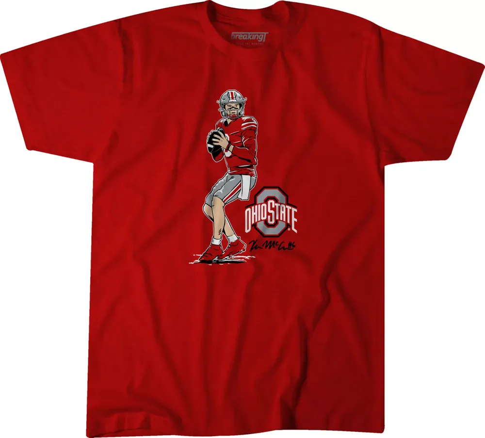 BreakingT Men's Ohio State Buckeyes Scarlet Jurkovec T-Shirt