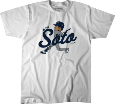 BreakingT Youth New York Yankees Juan Soto Caricature White Graphic T-Shirt